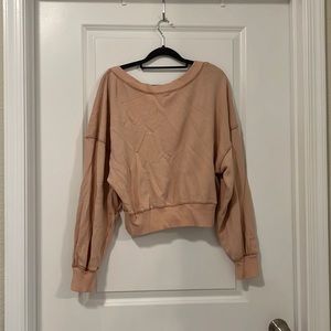 Free People Crop Open Back Sweater